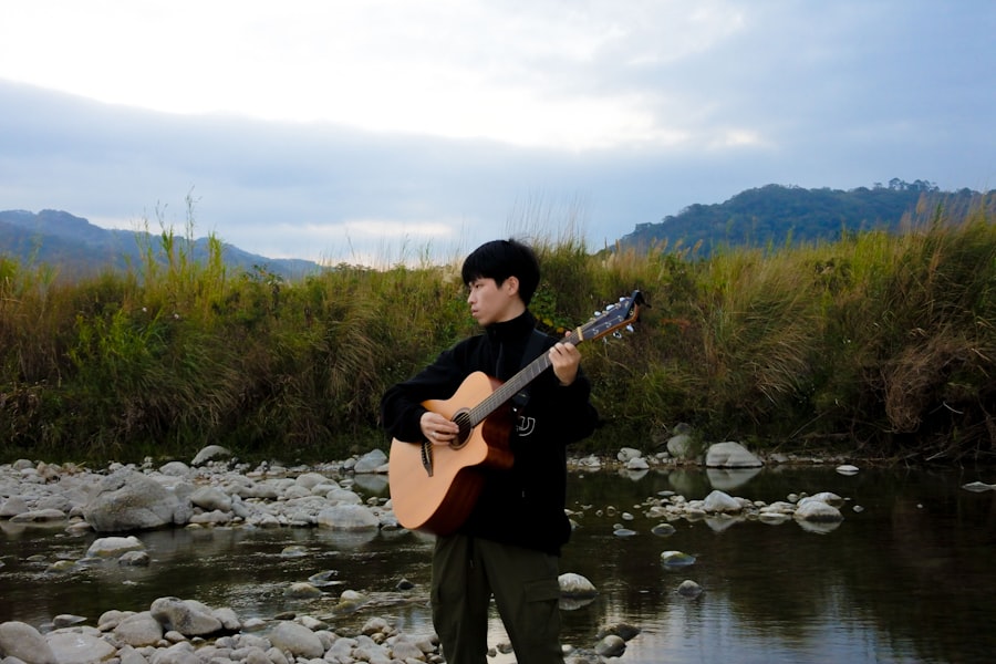 Playing music acoustic-guitar