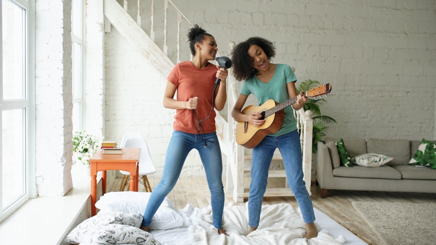 Playing song acoustic-guitar